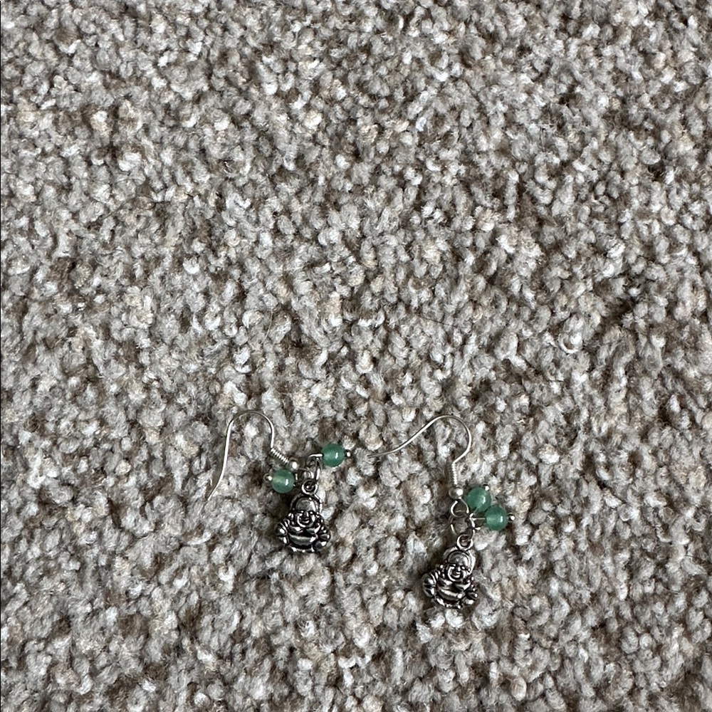 Handmade Buddha earrings - Picture 2 of 2